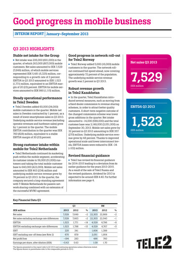 Thumbnail Tele2 Quarterly Report 2013-q3