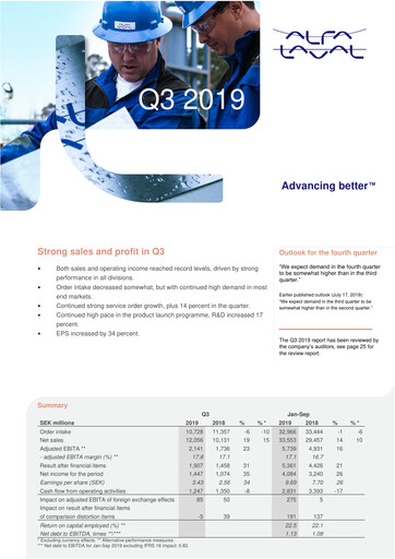 Thumbnail Alfa Laval
 Quarterly Report 2019-q3