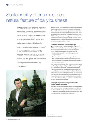 Miniature Alfa Laval
 Rapport de durabilité 2008