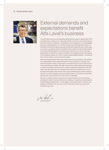 Thumbnail Alfa Laval
 Sustainability Report 2015