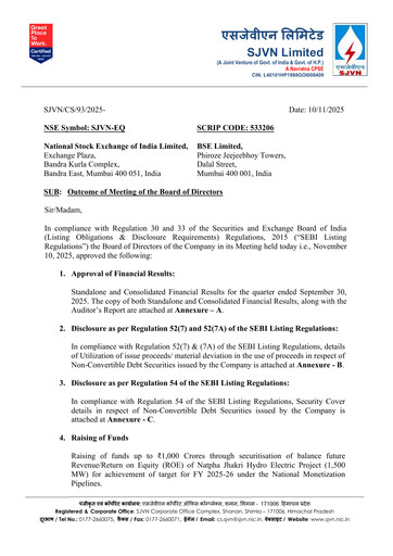 Miniature SJVN
 Rapport trimestriel 2025-q2