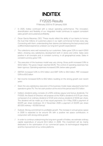 Thumbnail Inditex Financial Report 2025
