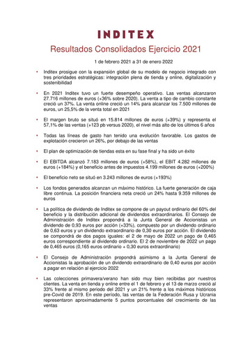 Thumbnail Inditex Financial Report 2021