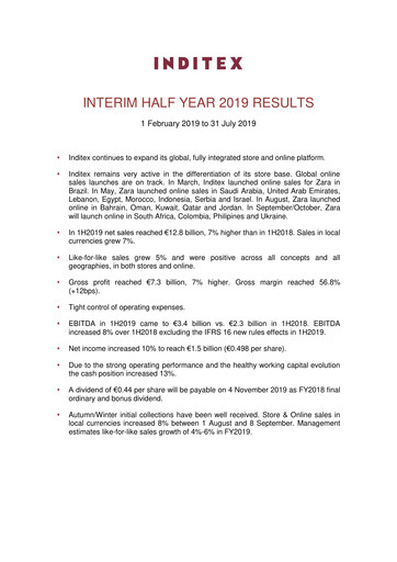 Thumbnail Inditex Half-year Report 2019-h1
