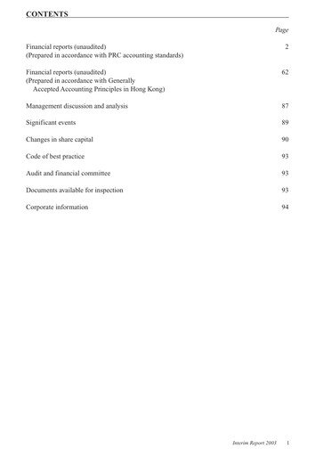 Thumbnail Tsingtao Half-year Report 2003-h1