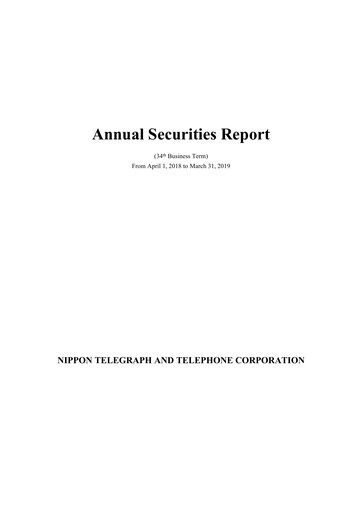 Thumbnail NTT (Nippon Telegraph & Telephone)

 Annual Report 2018