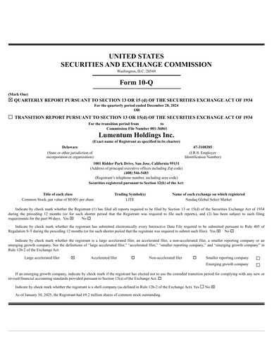 Miniature Lumentum Rapport trimestriel 2025-q2