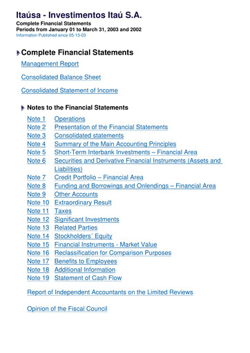 Vorschaubild Itaúsa Quartalsbericht 2003-q1