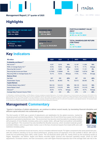 Thumbnail Itaúsa Quarterly Report 2025-q3