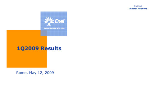 Thumbnail Enel Quarterly Report 2009-q1