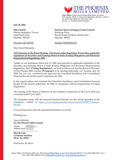 Thumbnail Phoenix Mills
 Quarterly Report 2026-q1