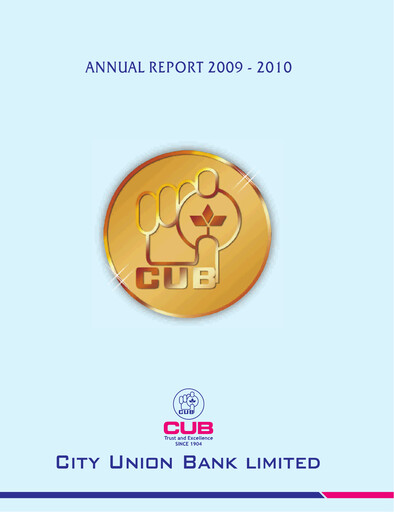 Thumbnail City Union Bank
 Annual Report 2009-2010