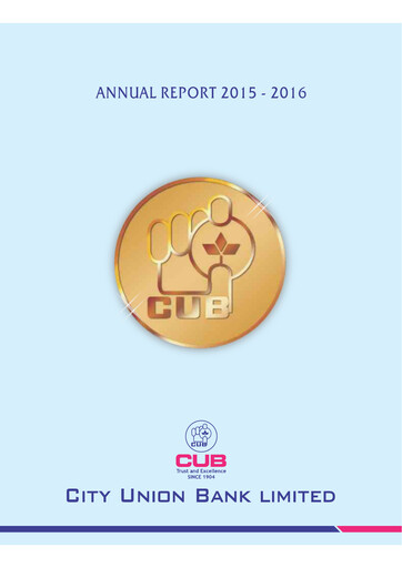 Thumbnail City Union Bank
 Annual Report 2015-2016