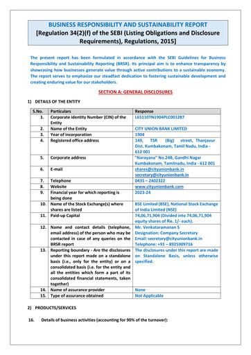 Thumbnail City Union Bank
 ESG Report 2023-2024