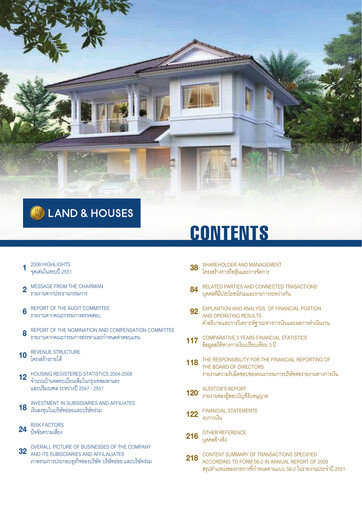 Thumbnail Land and Houses Annual Report 2008