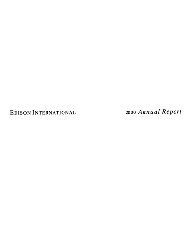 Thumbnail Edison International
 Annual Report 2000