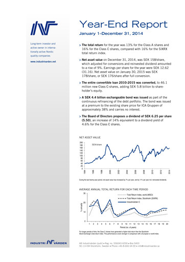 Thumbnail Industrivarden Financial Report 2014