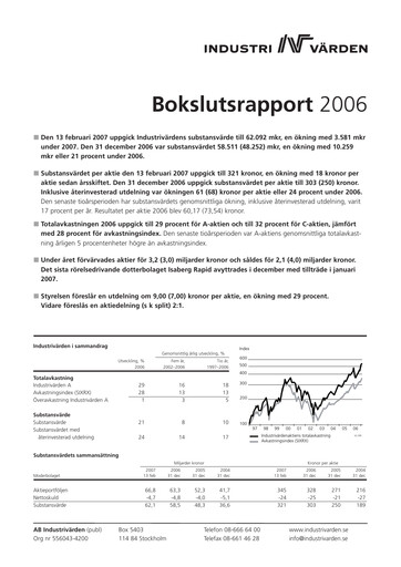 Thumbnail Industrivarden Financial Report 2006