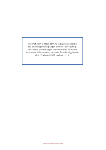 Thumbnail Industrivarden Financial Report 2008