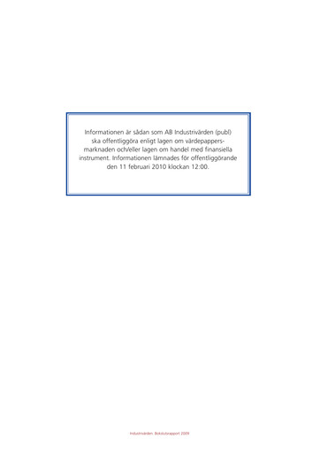 Thumbnail Industrivarden Financial Report 2009