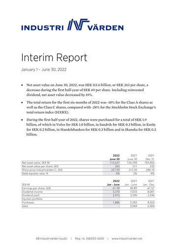 Miniature Industrivarden Rapport semestriel 2022-h1