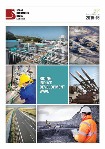 Thumbnail Solar Industries India Annual Report 2015-2016
