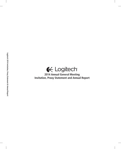 Thumbnail Logitech Annual Report 2014