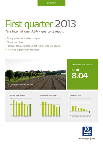 Thumbnail Yara International
 Quarterly Report 2013-q1