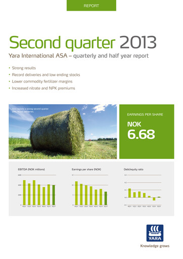 Thumbnail Yara International
 Quarterly Report 2013-q2