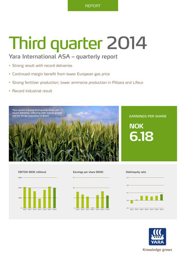 Thumbnail Yara International
 Quarterly Report 2014-q3