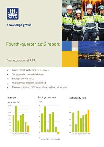 Thumbnail Yara International
 Quarterly Report 2016-q4