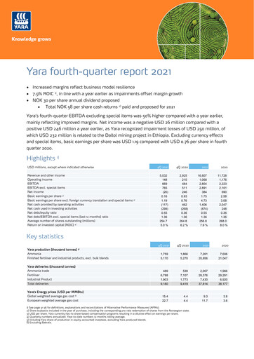 Thumbnail Yara International
 Quarterly Report 2021-q4