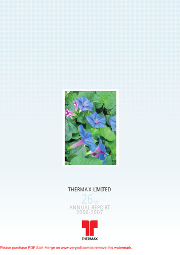 Thumbnail Thermax Annual Report 2006-2007