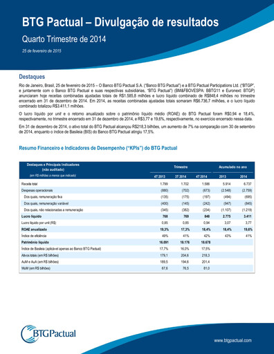 Thumbnail BTG Pactual Quarterly Report 2014-q4