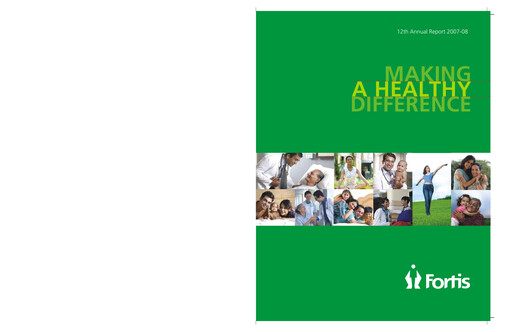 Thumbnail Fortis Healthcare Annual Report 2007-2008