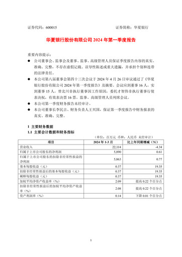 Thumbnail Hua Xia Bank Quarterly Report 2024-q1