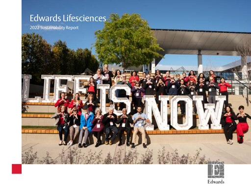 Thumbnail Edwards Lifesciences Sustainability Report 2022
