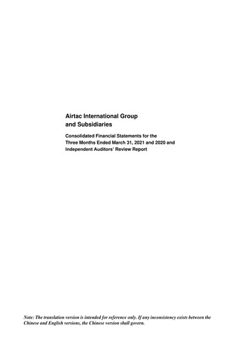 Thumbnail AirTAC International Quarterly Report 2021-q1