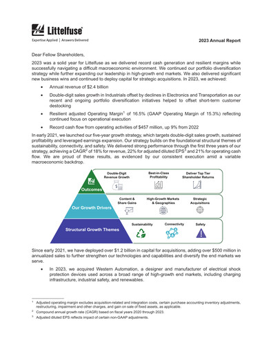 Thumbnail Littelfuse Annual Report 2023