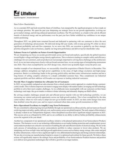 Thumbnail Littelfuse Annual Report 2025