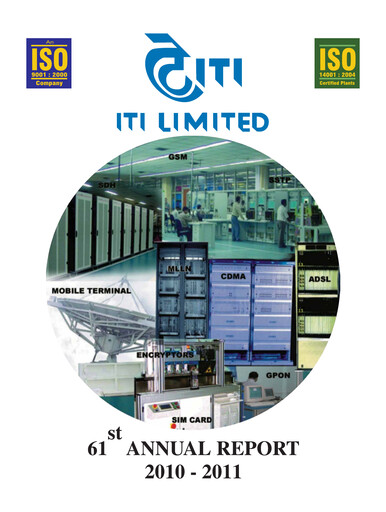 Thumbnail Indian Telephone Industries Annual Report 2010-2011