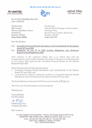 Vorschaubild Indian Telephone Industries Quartalsbericht 2021-q1