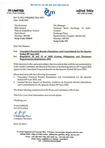 Vorschaubild Indian Telephone Industries Quartalsbericht 2022-q1