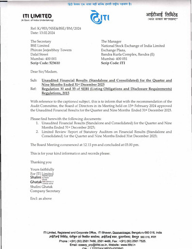 Vorschaubild Indian Telephone Industries Quartalsbericht 2023-q3