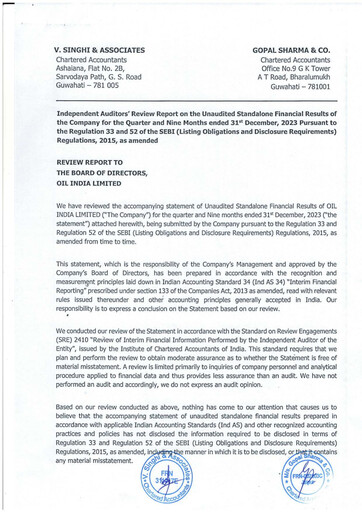 Thumbnail Oil India
 Quarterly Report 2023-q3