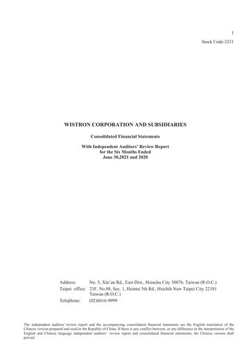 Thumbnail Wistron Corporation Half-year Report 2021-h1
