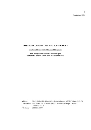 Thumbnail Wistron Corporation Half-year Report 2026-h1