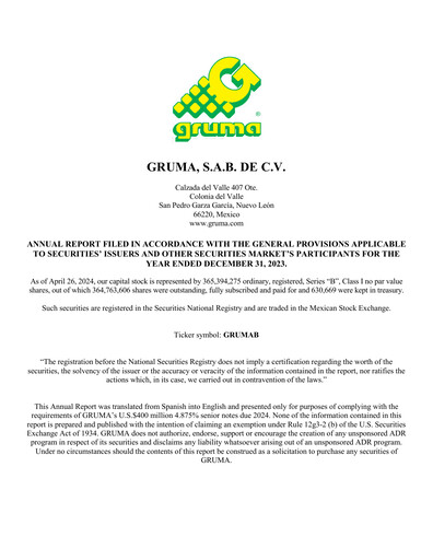 Vorschaubild Gruma (Maseca)
 Jahresbericht 2023