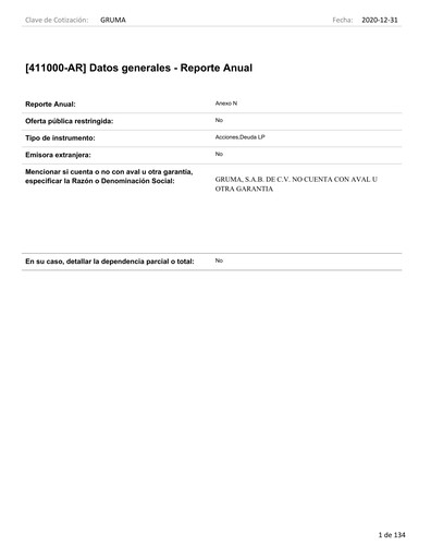 Vorschaubild Gruma (Maseca)
 Jahresbericht 2020