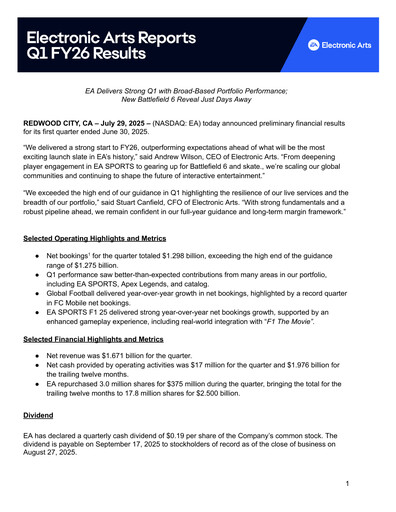 Thumbnail Electronic Arts Quarterly Report 2026-q1